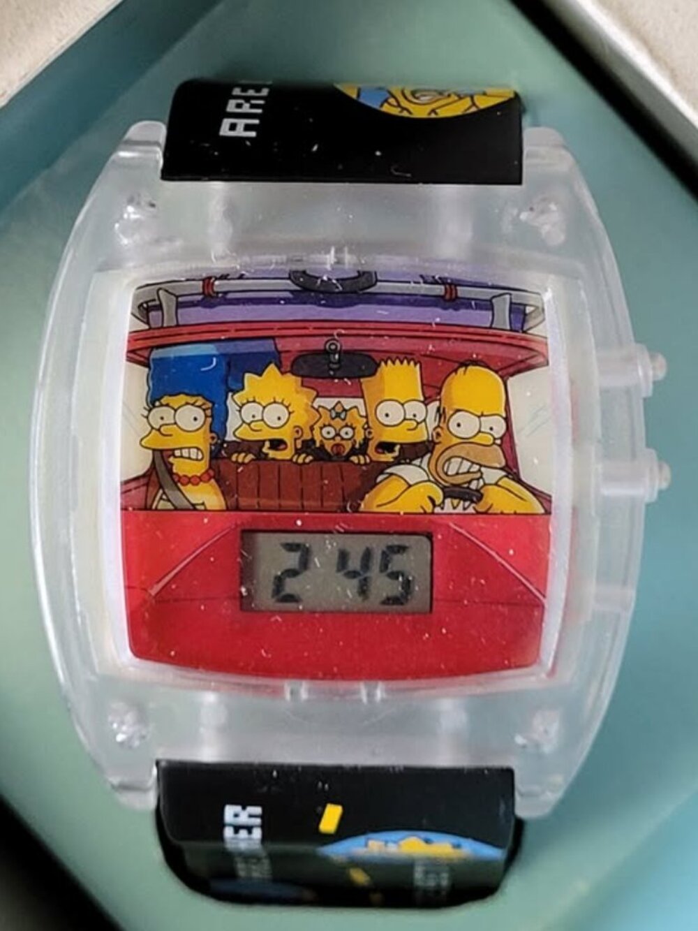 2002 THE SIMPSONS, FAMILY DRIVE TALKING WRIST WATCH, MINT IN PACKAGE!!!